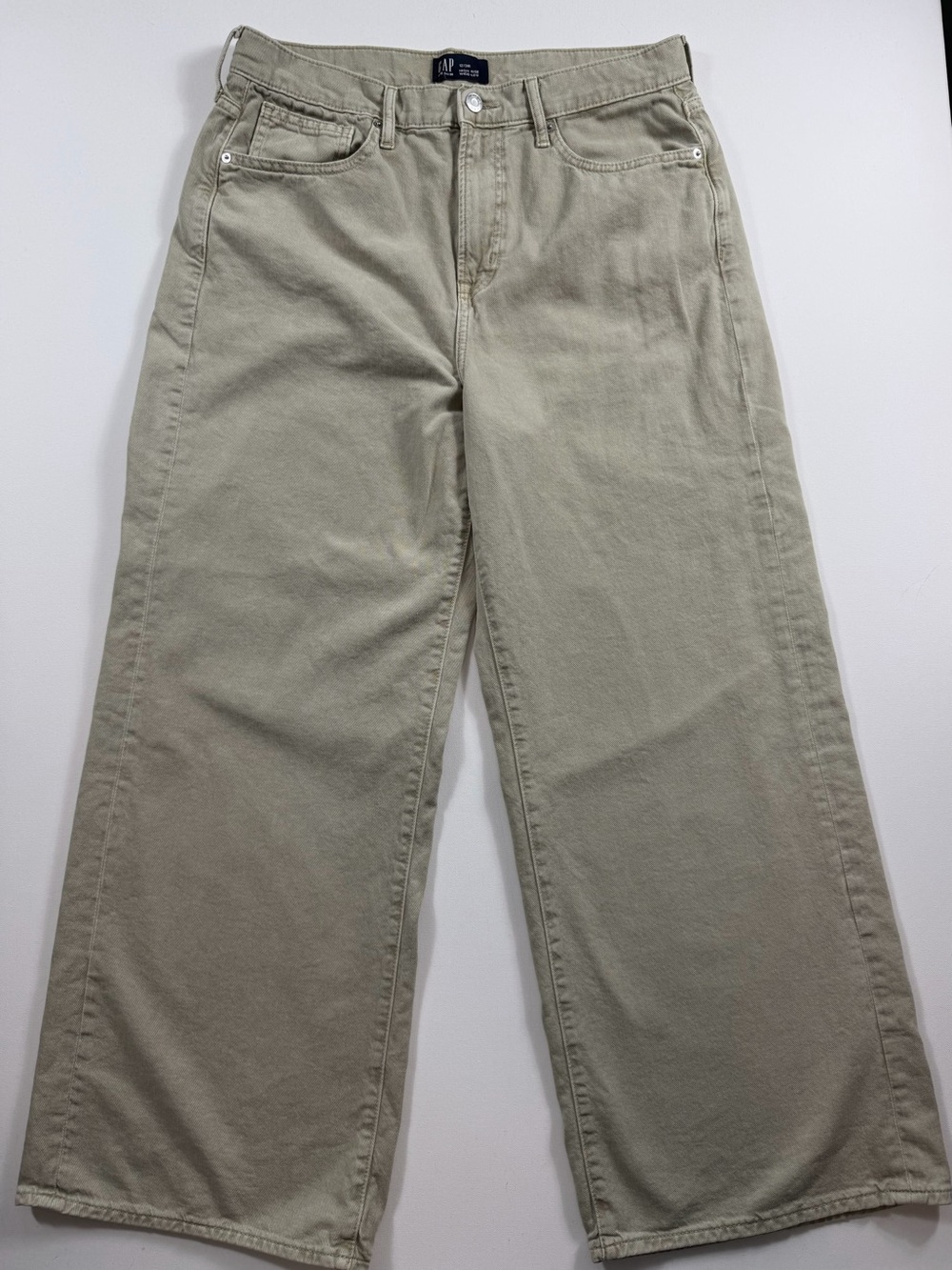 Gap High Rise Wide Leg Jeans 12/31 Sage Khaki Thunder Grey 100% Cotton